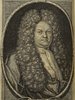 Porträt von Rivinus, Quintus Septimius Florens  (Die Gelehrte Fama, welche den gegenwärtigen Zustand der gelehrten Welt und sonderlich derer deutschen Universitäten entdecket., 1712, 20. T., ungez. Bl. am Anf. d. Stückes. [Zuschnitt auf Schmuckrahmen])
