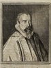 Porträt von Hoeschel, David  (Neue Bibliothec oder Nachricht und Urtheile von neuen Büchern., 1713, 25. St., ungez. Bl. vor S. 369. [Zuschnitt auf Schmuckrahmen])
