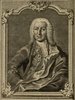 Porträt von Loen, Johann Michael von  (Zuverläßige Nachrichten von dem gegenwärtigen Zustande der Wissenschaften., 1752, 147. T., ungez. Bl. vor S. 164. [Zuschnitt auf Schmuckrahmen])