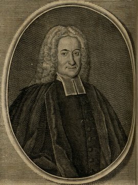 Porträt von Hebenstreit, Johann Christian  (Zuverläßige Nachrichten von dem gegenwärtigen Zustande der Wissenschaften., 1740, 4. T., ungez. Bl. vor S. 221. [Zuschnitt auf Schmuckrahmen])