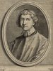 Porträt von Trombelli, Giovanni Crisostomo  (Zuverläßige Nachrichten von dem gegenwärtigen Zustande der Wissenschaften., 1748, 102. T., ungez. Bl. vor S. 392. [Zuschnitt auf Schmuckrahmen])