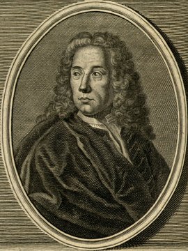 Porträt von Argens, Jean-Baptiste de Boyer d'  (Zuverläßige Nachrichten von dem gegenwärtigen Zustande der Wissenschaften., 1746, 77. T., ungez. Bl. vor S. 314. [Zuschnitt auf Schmuckrahmen])