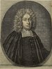 Porträt von Mel, Conrad  (Die Gelehrte Fama, welche den gegenwärtigen Zustand der gelehrten Welt und sonderlich derer deutschen Universitäten entdecket., 1712, 14. T., ungez. Bl. am Anf. d. Stückes. [Zuschnitt auf Schmuckrahmen])