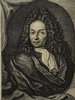 Porträt von Rüdiger, Andreas  (Die Gelehrte Fama, welche den gegenwärtigen Zustand der gelehrten Welt und sonderlich derer deutschen Universitäten entdecket., 1716, 45. T., ungez. Bl. am Anf. d. Stückes. [Zuschnitt auf Schmuckrahmen])