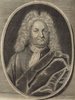 Porträt von La Croze, Maturin Veyssière  (Deutsche Acta Eruditorum., 1722, 79. T., ungez. Bl. vor S. 455. [Zuschnitt auf Schmuckrahmen])