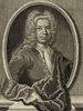 Porträt von Liebe, Christian Sigismund  (Deutsche Acta Eruditorum., 1736, 205. T., ungez. Bl. am Anfang d. Bandes. [Zuschnitt auf Schmuckrahmen])