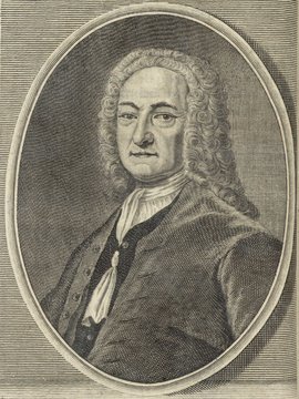 Porträt von Maittaire, Michael  (Deutsche Acta Eruditorum., 1737, 218. T., ungez. Bl. vor S. 77. [Zuschnitt auf Schmuckrahmen])