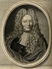 Porträt von Manget, Jean-Jacques  (Zuverläßige Nachrichten von dem gegenwärtigen Zustande der Wissenschaften., 1747, 89. T., ungez. Bl. vor S. 314. [Zuschnitt auf Schmuckrahmen])