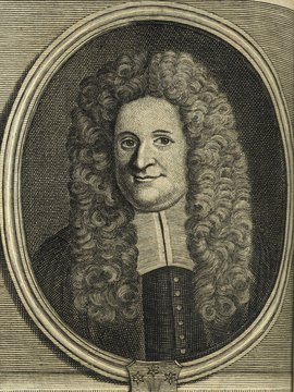 Porträt von Ancillon, Charles  (Neuer Bücher-Saal der gelehrten Welt., 1717, 60. Oeffn., ungez. Bl. vor S. 857. [Zuschnitt auf Schmuckrahmen])
