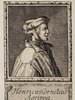 Porträt von Agrippa von Nettesheim, Heinrich Cornelius  (Neue Bibliothec oder Nachricht und Urtheile von neuen Büchern., 1714, 33. St., ungez. Bl. vor S. 163. [Zuschnitt auf Schmuckrahmen])